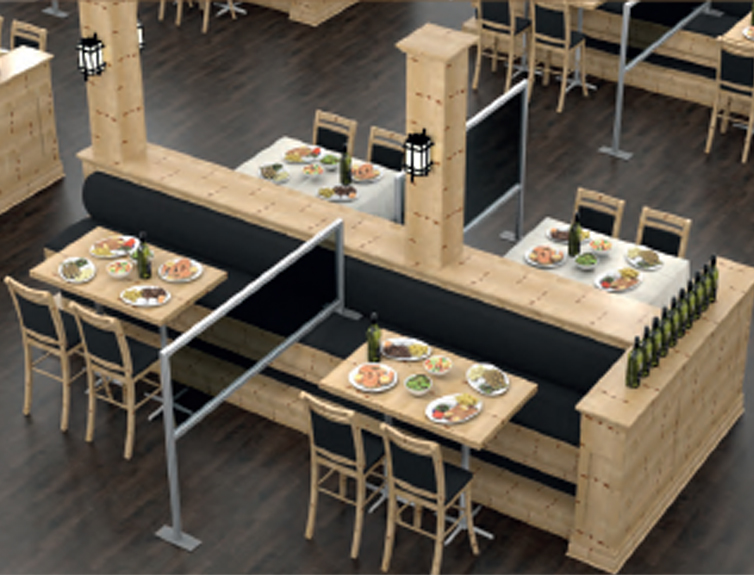 Protection plexiglas table restaurant