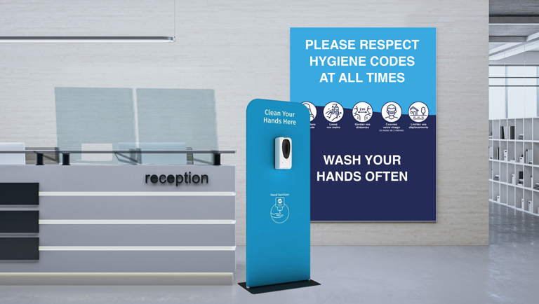 Hygiene station stands